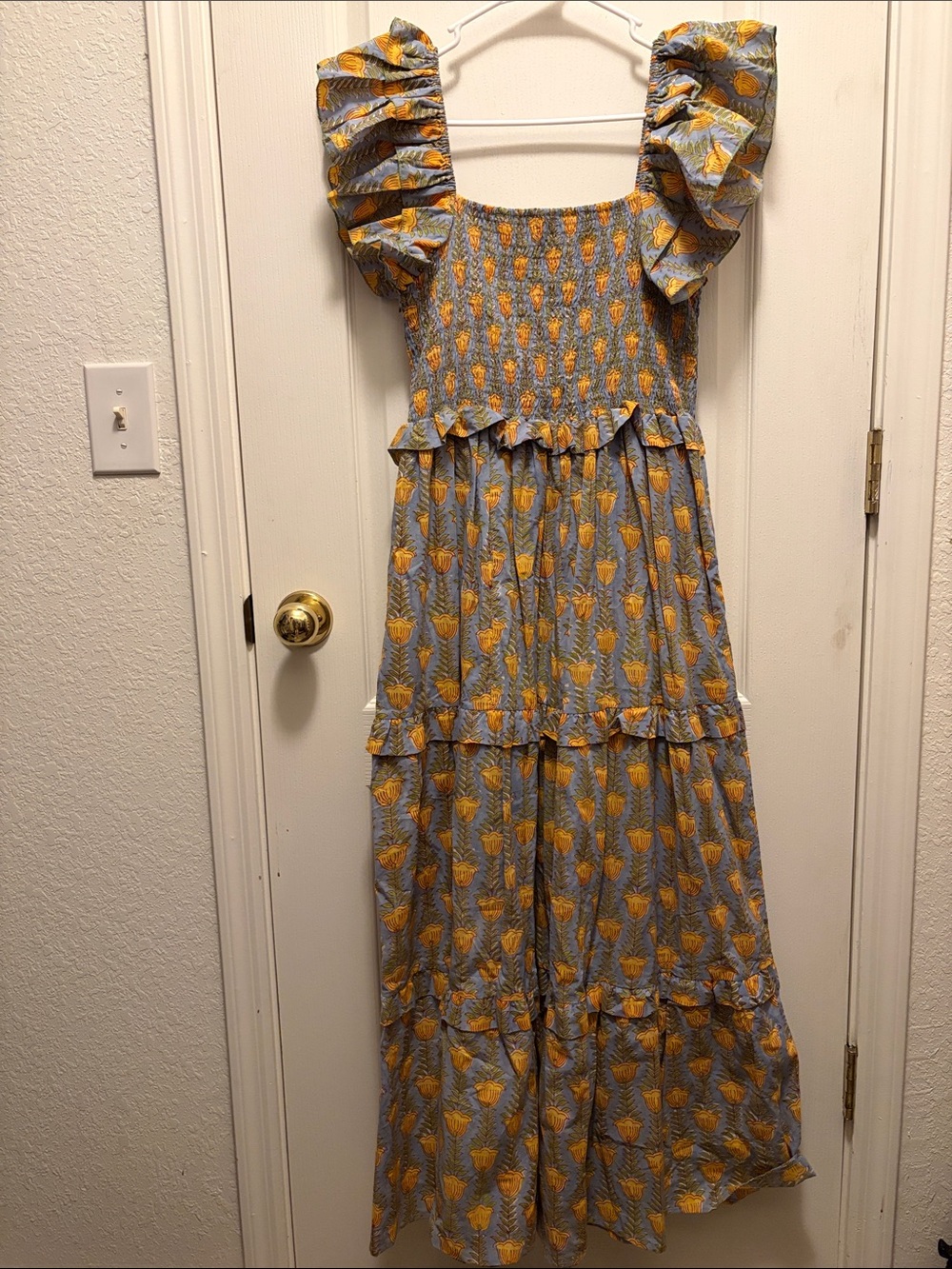 NWOT Meadow Bird by Charlotte Dupont Indian Cotton Floral Sleeveless Maxi Dress - Picture 2 of 7